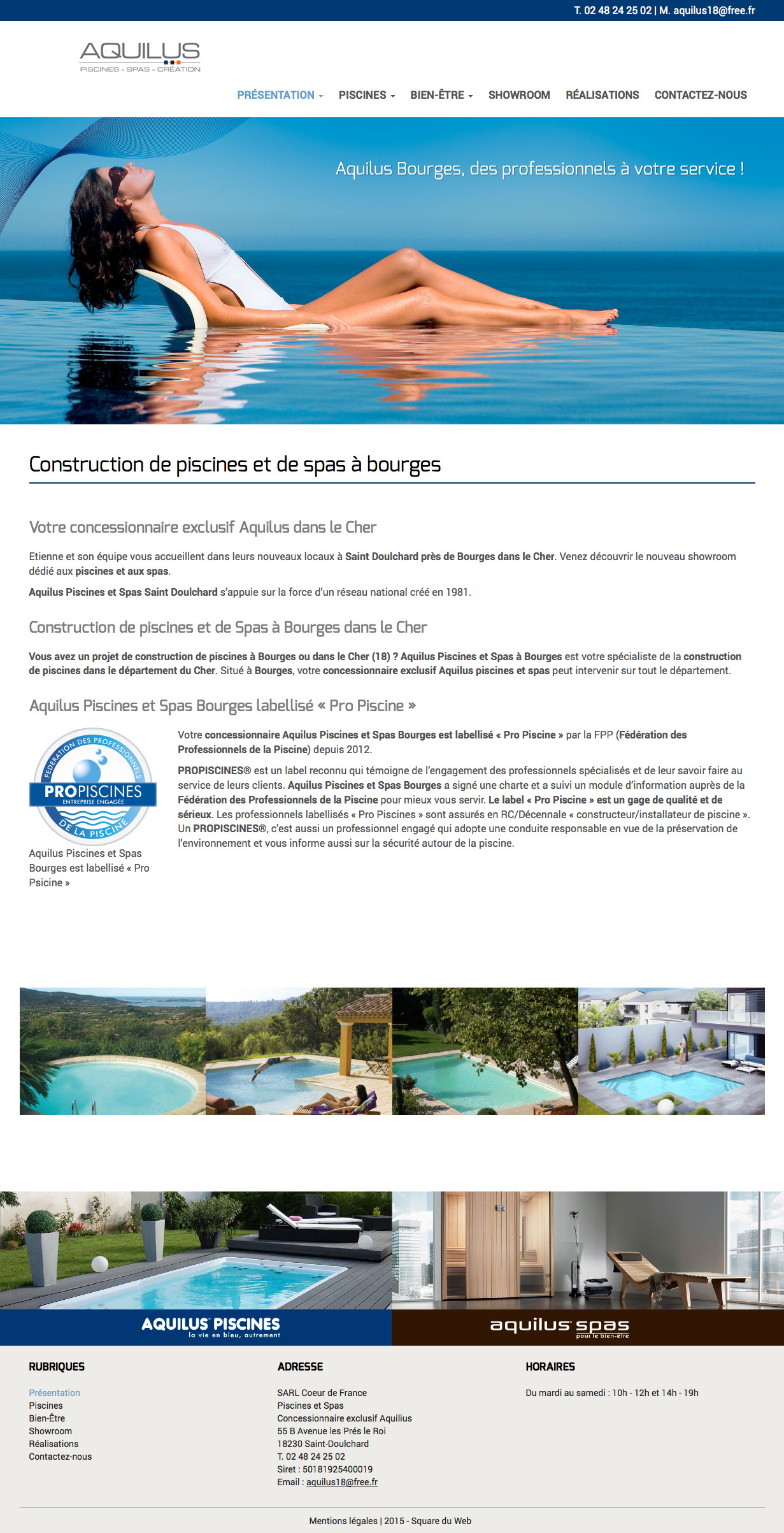 Aquilus Piscines et Spas à Bourges